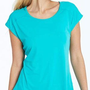 Bally Total Fitness Brie Cap Sleeve Blue T-Shirt